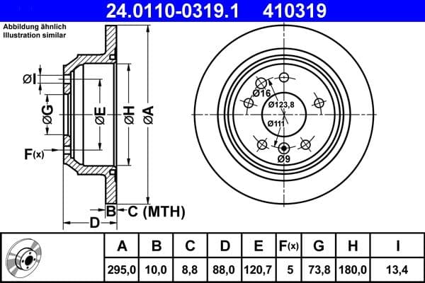 Disc frana ATE 24.0110-0319.1