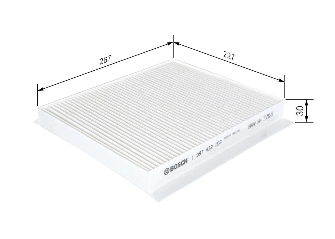 Filtru, aer habitaclu BOSCH 1 987 432 158