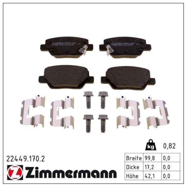 set placute frana,frana disc ZIMMERMANN 22449.170.2