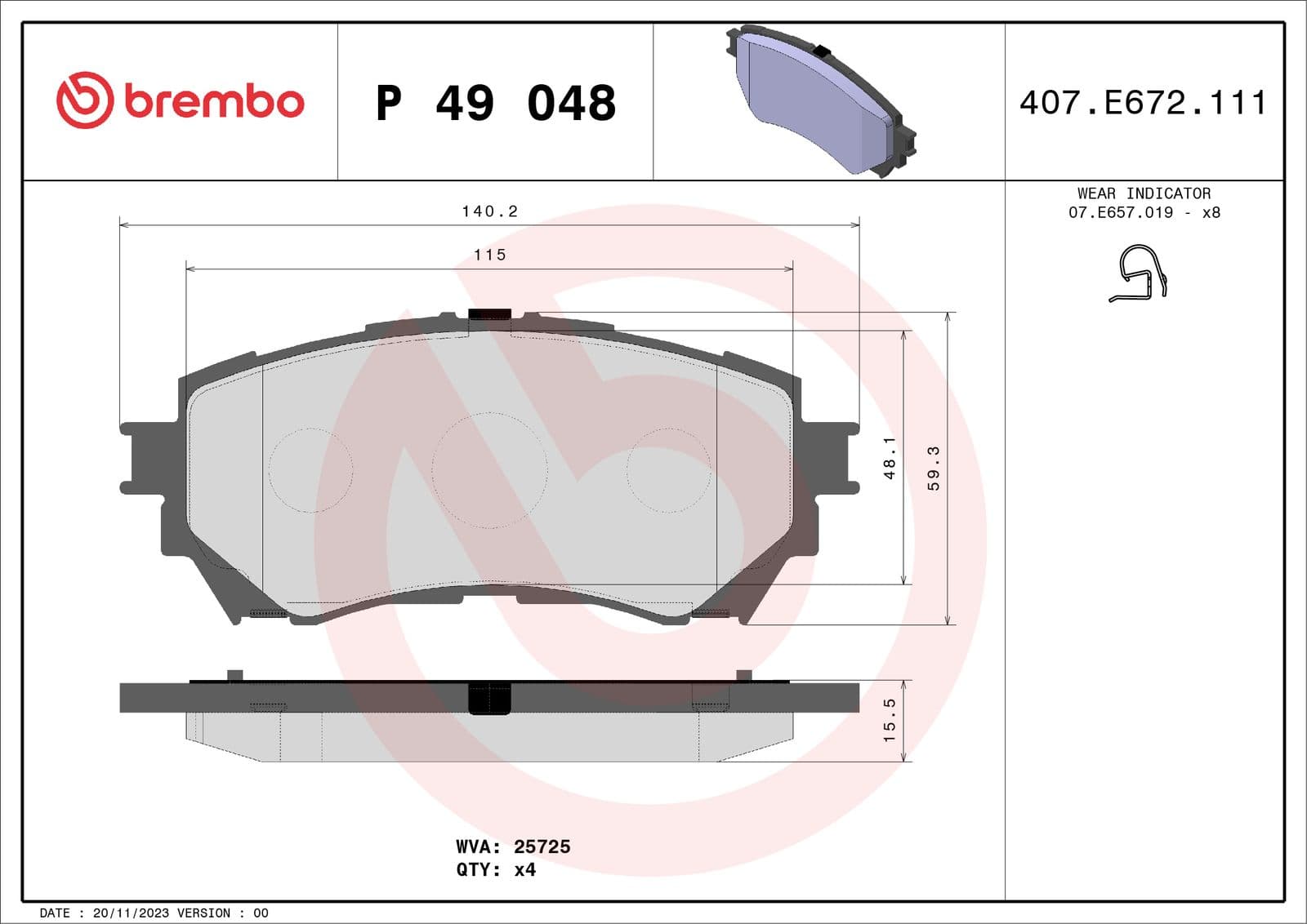 set placute frana,frana disc BREMBO PRIME LINE P 49 048