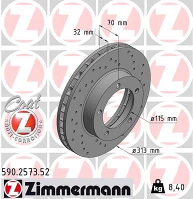 Disc frana ZIMMERMANN SPORT Z 590.2573.52