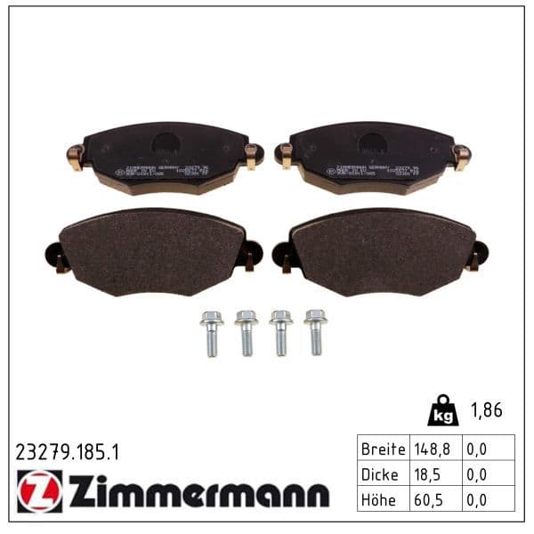 set placute frana,frana disc ZIMMERMANN 23279.185.1