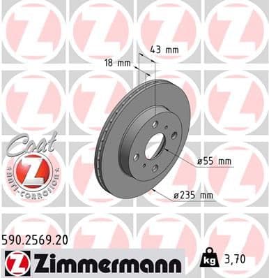 Disc frana ZIMMERMANN COAT Z 590.2569.20