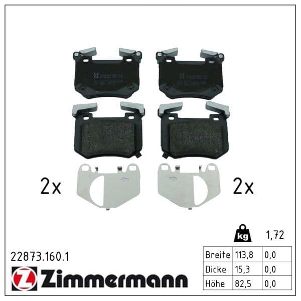 set placute frana,frana disc ZIMMERMANN 22873.160.1