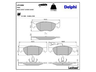 set placute frana,frana disc DELPHI LP1586