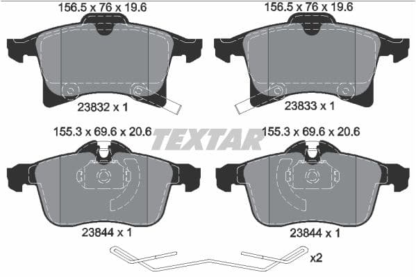 set placute frana,frana disc TEXTAR Q+ 2383204