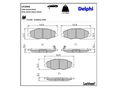 set placute frana,frana disc DELPHI LP2059