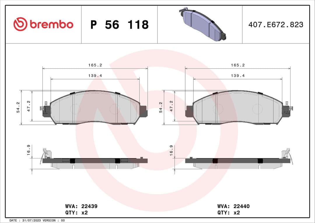 set placute frana,frana disc BREMBO PRIME LINE P 56 118