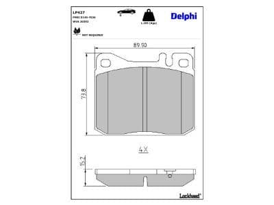 set placute frana,frana disc DELPHI LP427