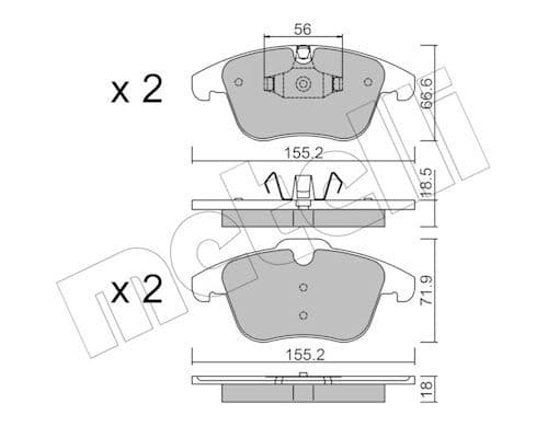 set placute frana,frana disc METELLI 22-0675-5