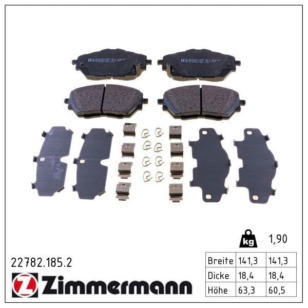 set placute frana,frana disc ZIMMERMANN 22782.185.2