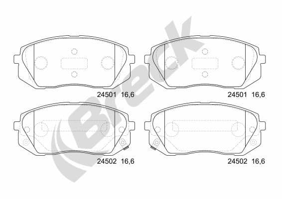 set placute frana,frana disc BRECK 24501 00 701 00