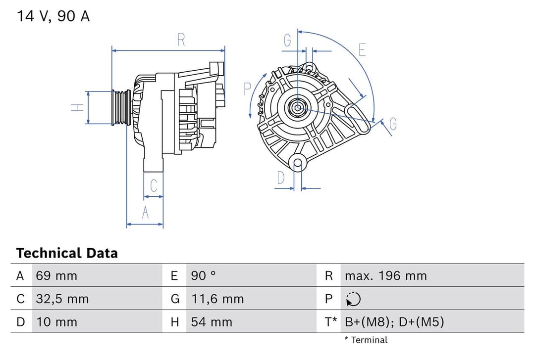 Generator / Alternator BOSCH 0 986 086 870