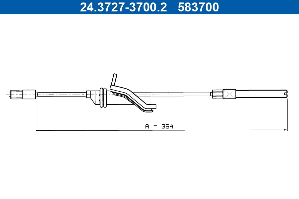 Cablu, frana de parcare ATE 24.3727-3700.2
