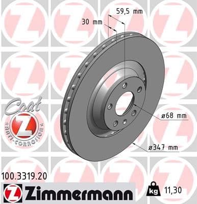 Disc frana ZIMMERMANN COAT Z 100.3319.20