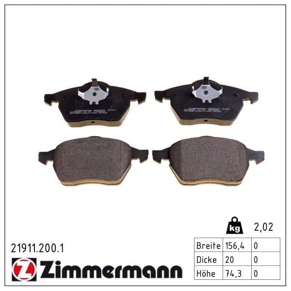 set placute frana,frana disc ZIMMERMANN 21911.200.1