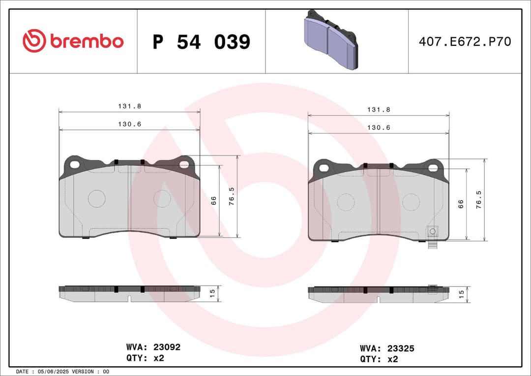 set placute frana,frana disc BREMBO PRIME LINE P 54 039