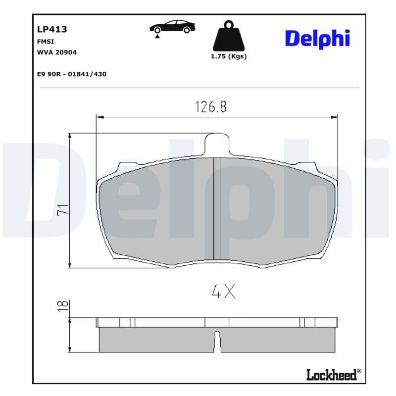 set placute frana,frana disc DELPHI LP413