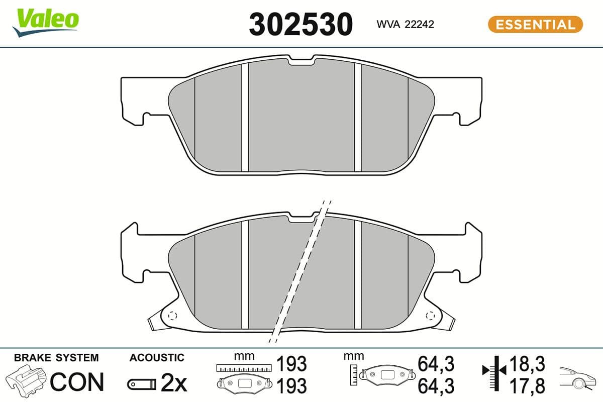 set placute frana,frana disc VALEO 302530