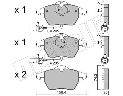 set placute frana,frana disc METELLI 22-0181-3