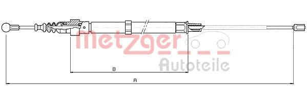 Cablu, frana de parcare METZGER 10.7508