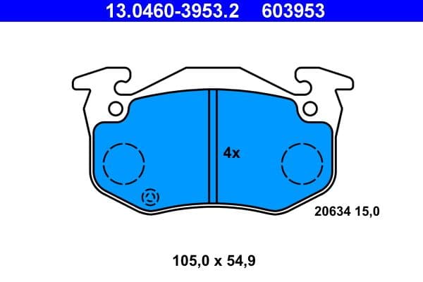 set placute frana,frana disc ATE 13.0460-3953.2