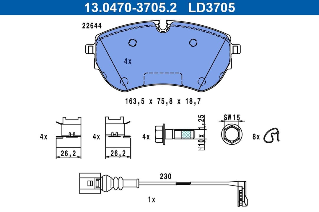 set placute frana,frana disc ATE Ceramic 13.0470-3705.2