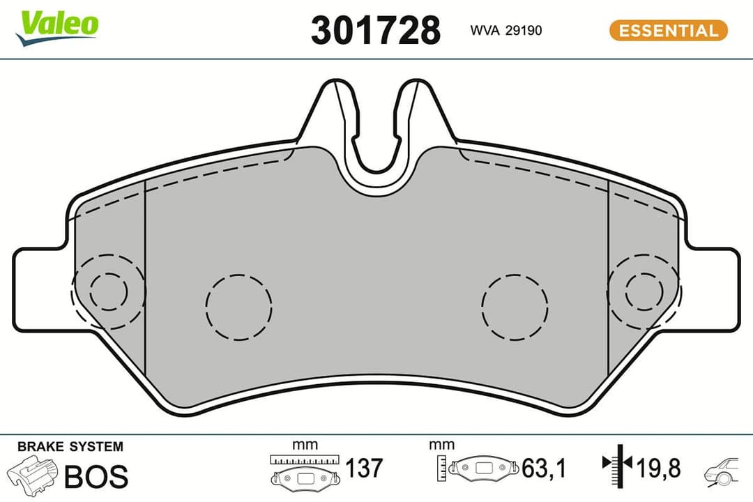 set placute frana,frana disc VALEO 301728