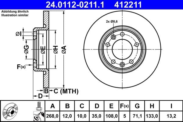 Disc frana ATE 24.0112-0211.1