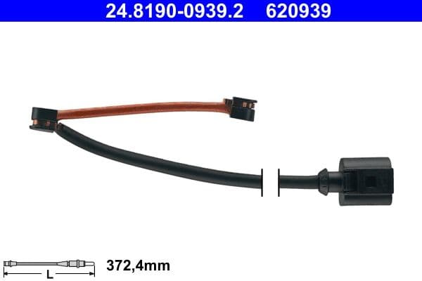 senzor de avertizare,uzura placute de frana ATE 24.8190-0939.2