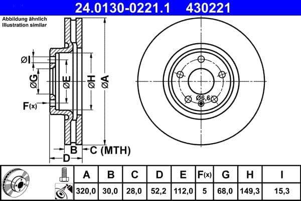 Disc frana ATE 24.0130-0221.1