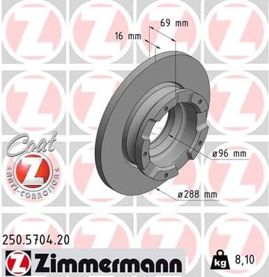 Disc frana ZIMMERMANN COAT Z 250.5704.20