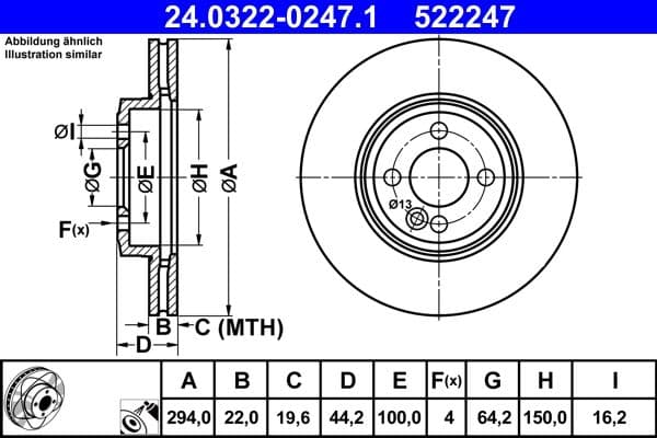Disc frana ATE 24.0322-0247.1