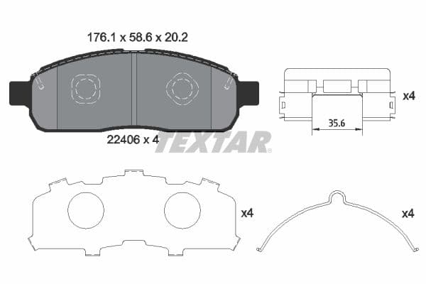 set placute frana,frana disc TEXTAR 2240601