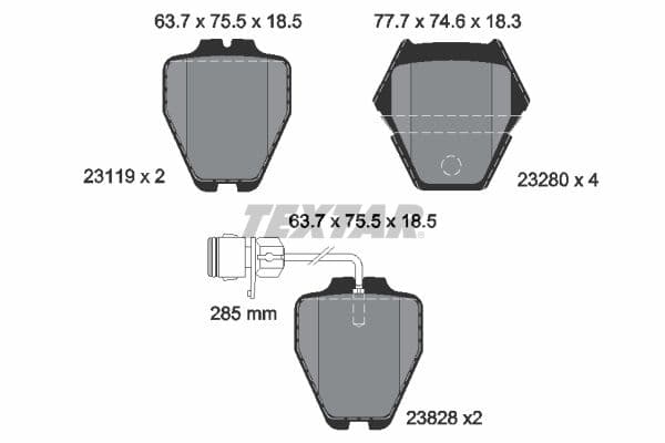 set placute frana,frana disc TEXTAR Q+ 2311901