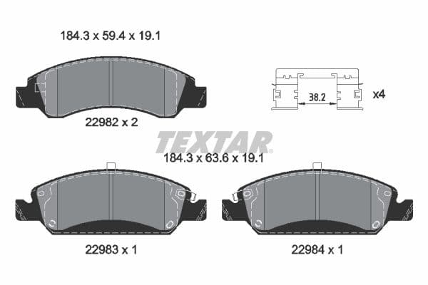 set placute frana,frana disc TEXTAR 2298201
