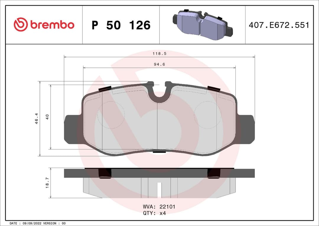 set placute frana,frana disc BREMBO PRIME LINE P 50 126