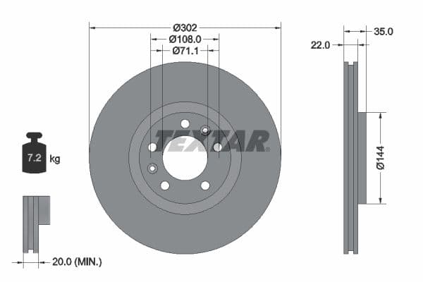 Disc frana TEXTAR PRO 92197103