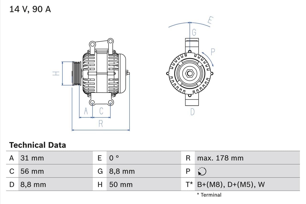 Generator / Alternator BOSCH 0 986 041 530