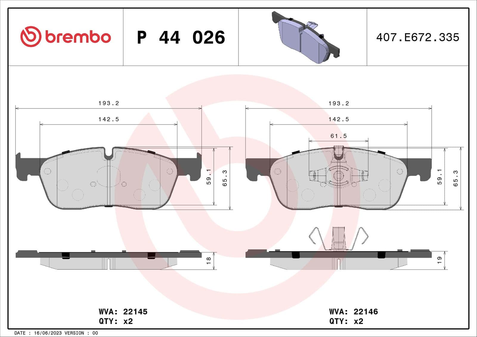 set placute frana,frana disc BREMBO PRIME LINE P 44 026