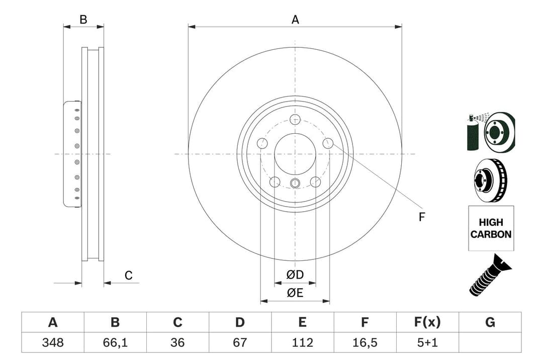 Disc frana BOSCH 0 986 479 F59
