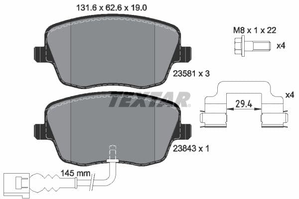 set placute frana,frana disc TEXTAR Q+ 2358102