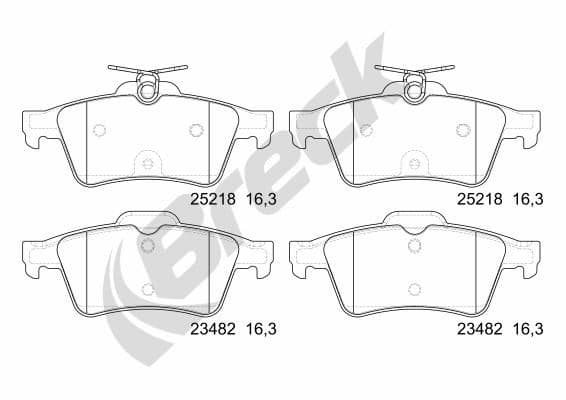 set placute frana,frana disc BRECK 25218 00 702 00