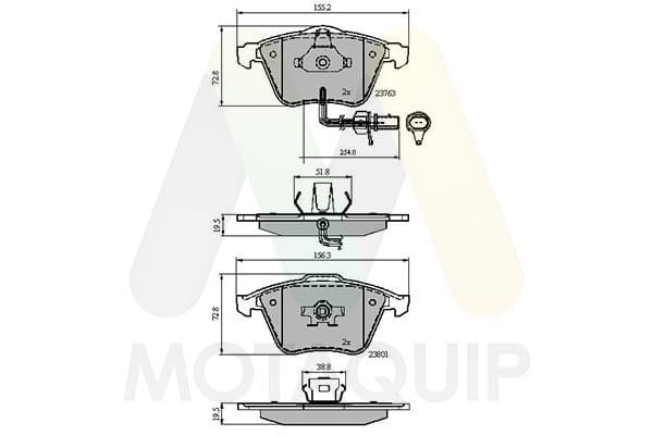 set placute frana,frana disc MOTAQUIP LVXL1165