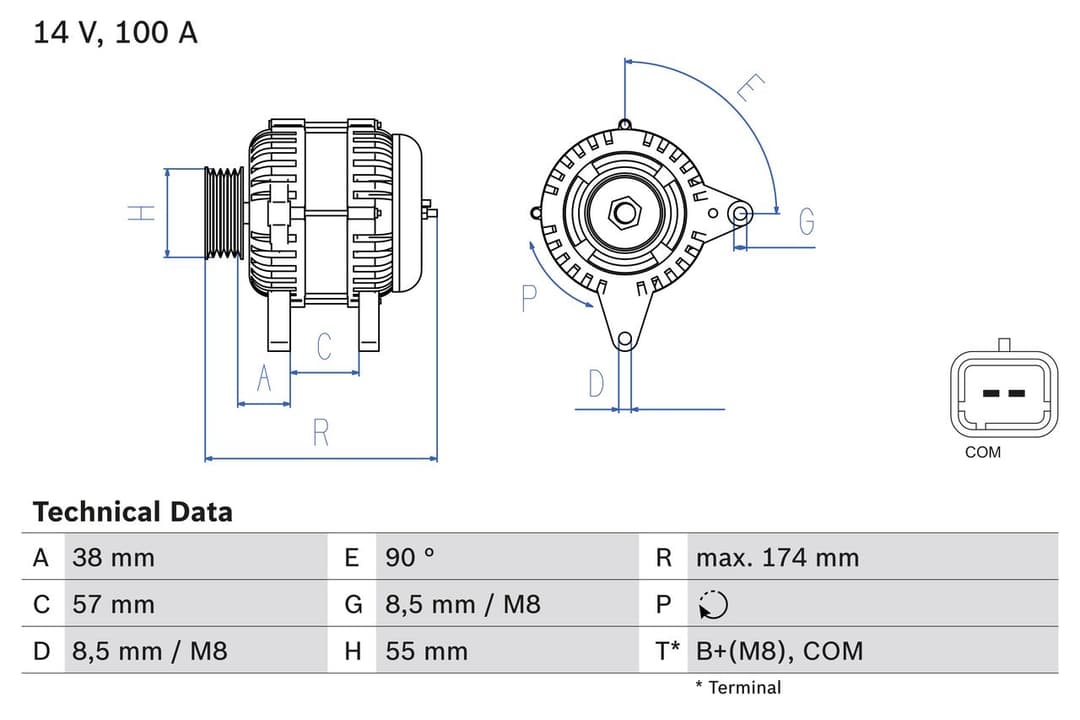 Generator / Alternator BOSCH 0 986 083 200