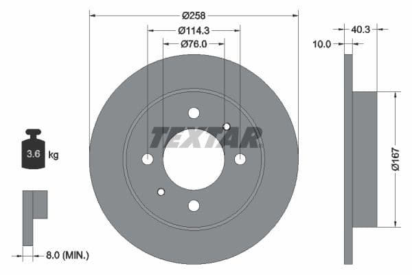 Disc frana TEXTAR PRO 92117103
