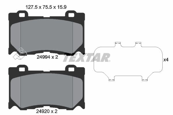 set placute frana,frana disc TEXTAR 2499401