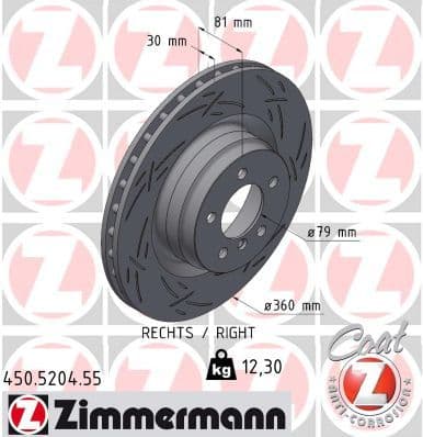 Disc frana ZIMMERMANN BLACK Z 450.5204.55
