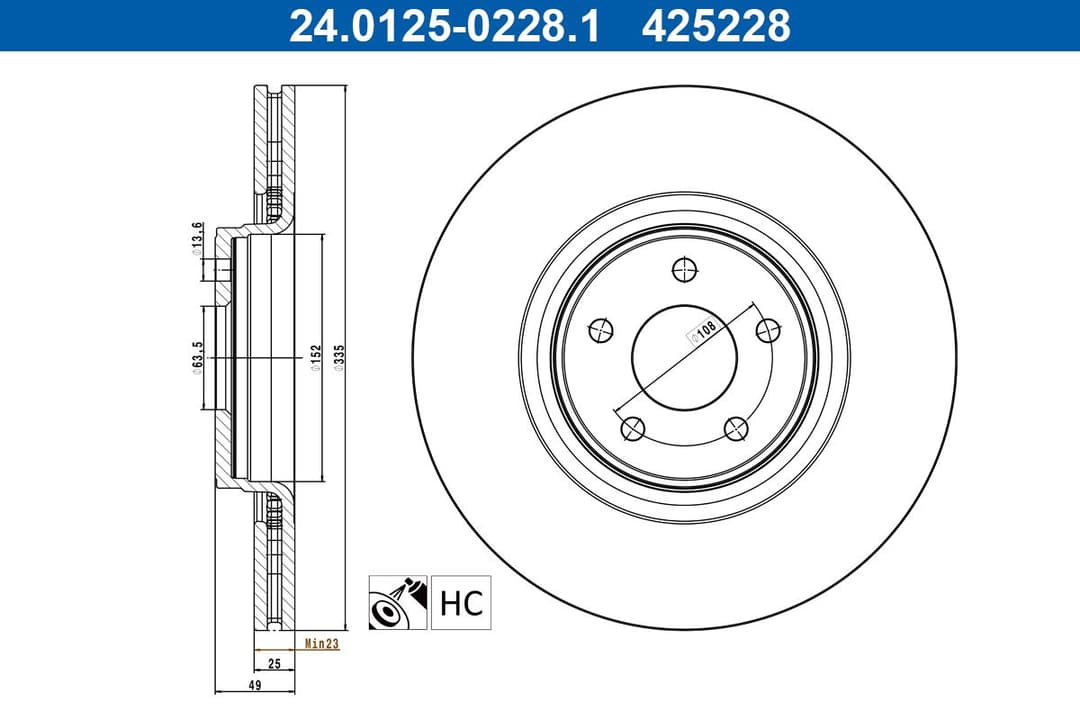 Disc frana ATE 24.0125-0228.1
