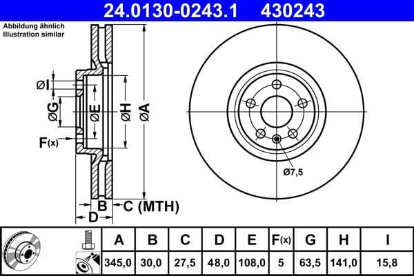 Disc frana ATE 24.0130-0243.1